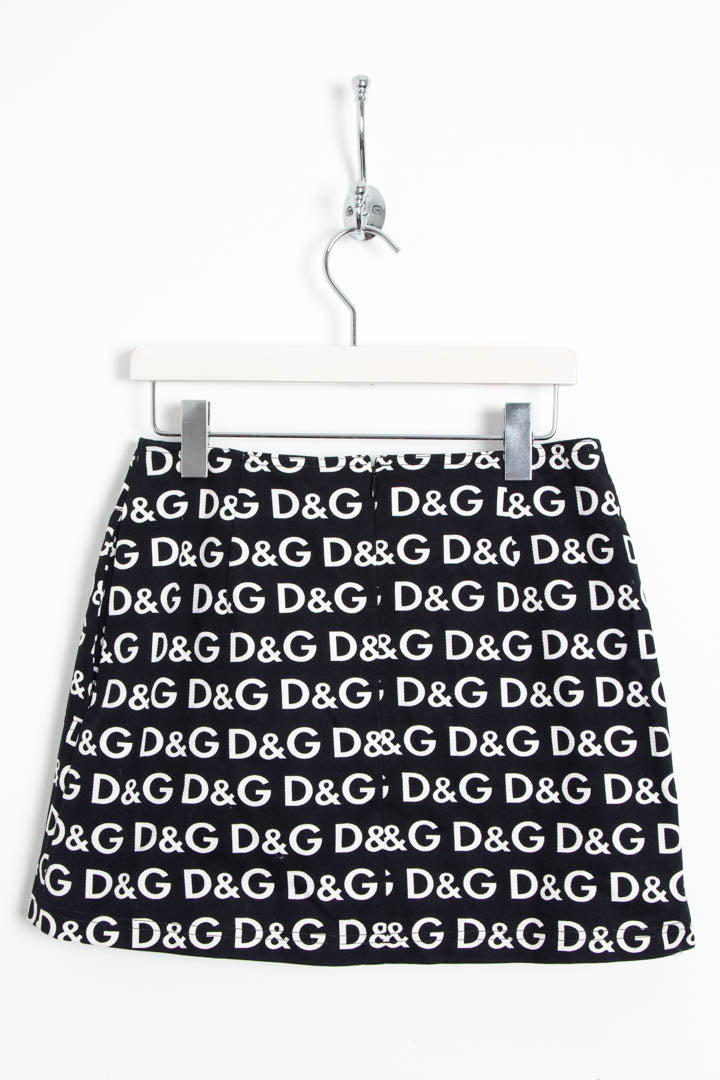Image of Women's D&G Allover Monogram Logo Mini Skirt (UK 12)