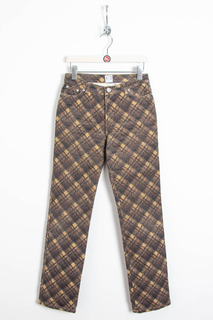 Image of Women's Just Cavalli Tartan Plaid Patterned Jeans (UK 8)
