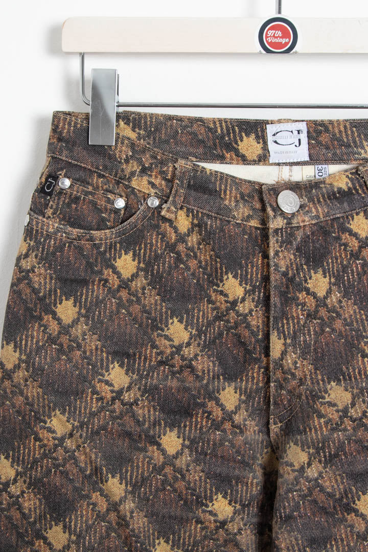 Image of Women's Just Cavalli Tartan Plaid Patterned Jeans (UK 8)