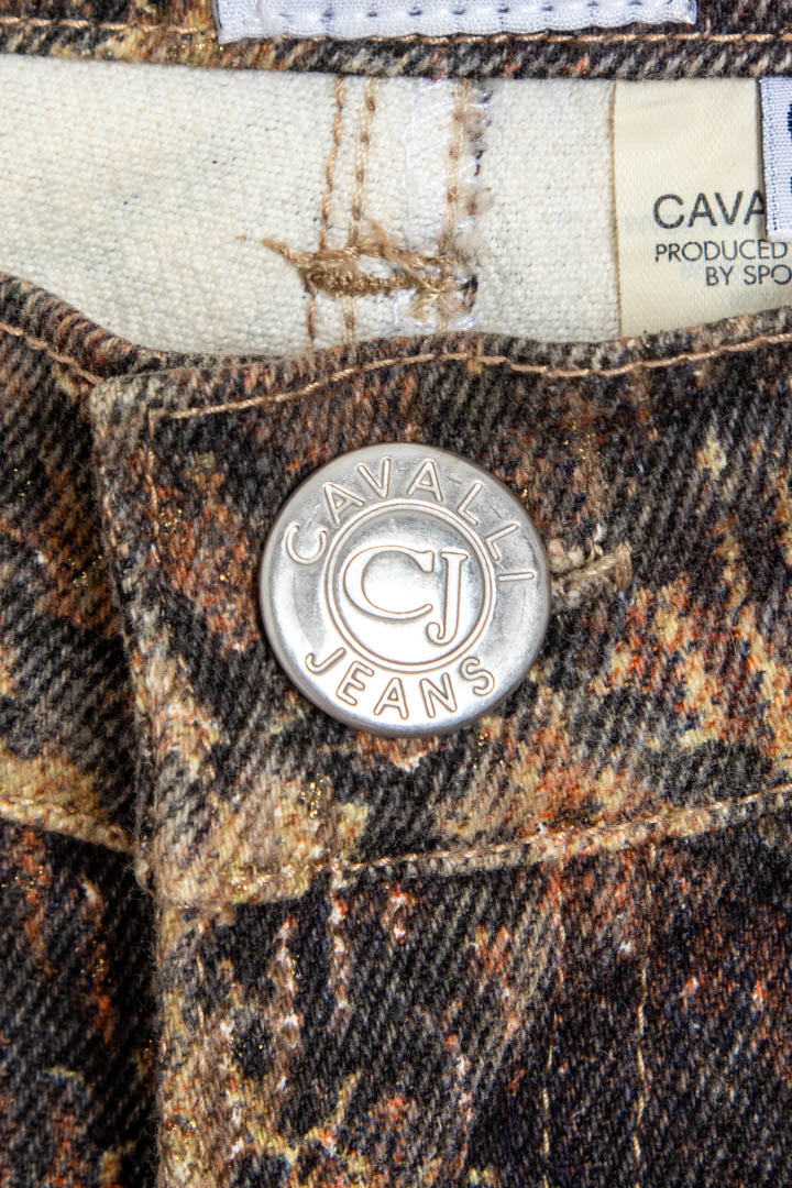 Image of Women's Just Cavalli Tartan Plaid Patterned Jeans (UK 8)