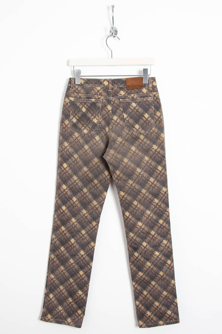 Image of Women's Just Cavalli Tartan Plaid Patterned Jeans (UK 8)