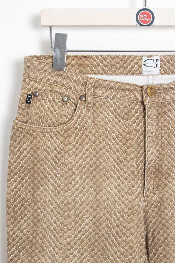 Image of Women's Just Cavalli Snakeskin Printed Jeans (UK 10)