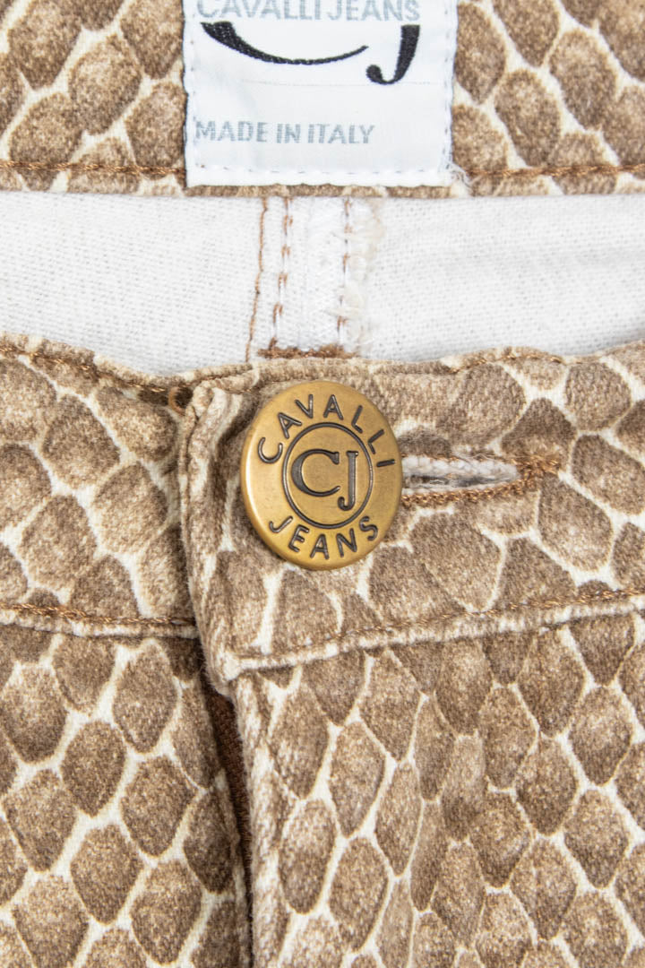 Image of Women's Just Cavalli Snakeskin Printed Jeans (UK 10)