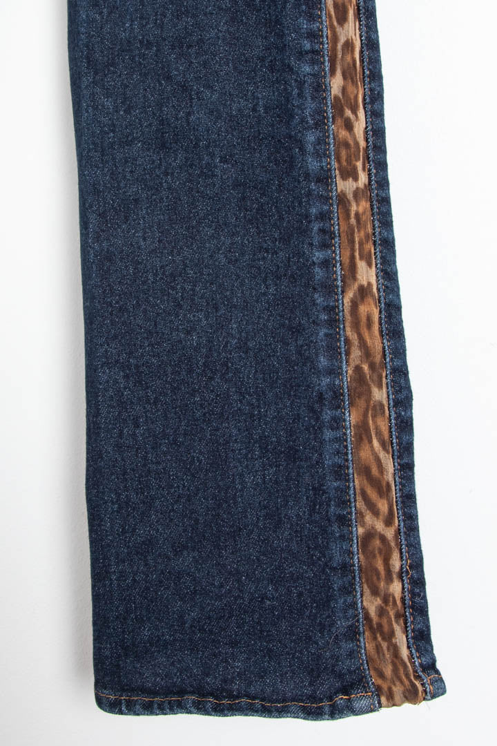 Image of Women's Just Cavalli Leopard Print Detailing Jeans (UK 6)
