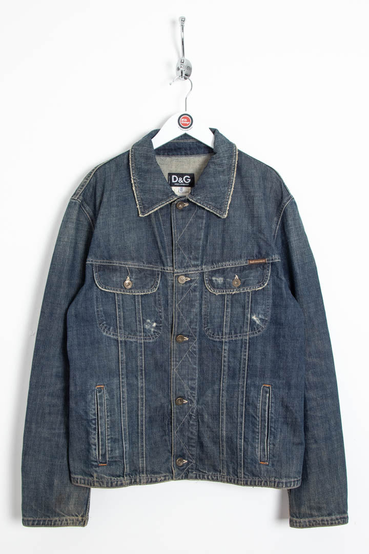 Image of D&G Spellout Indigo Denim Trucker Jacket (M)
