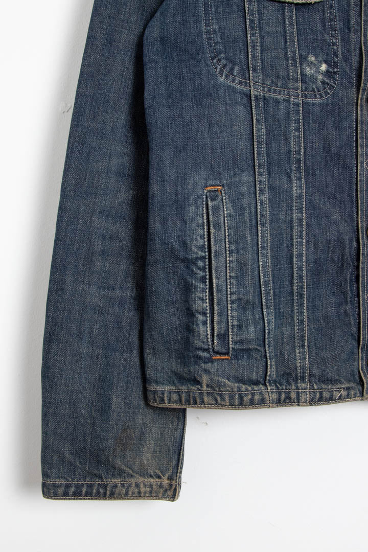 Image of D&G Spellout Indigo Denim Trucker Jacket (M)