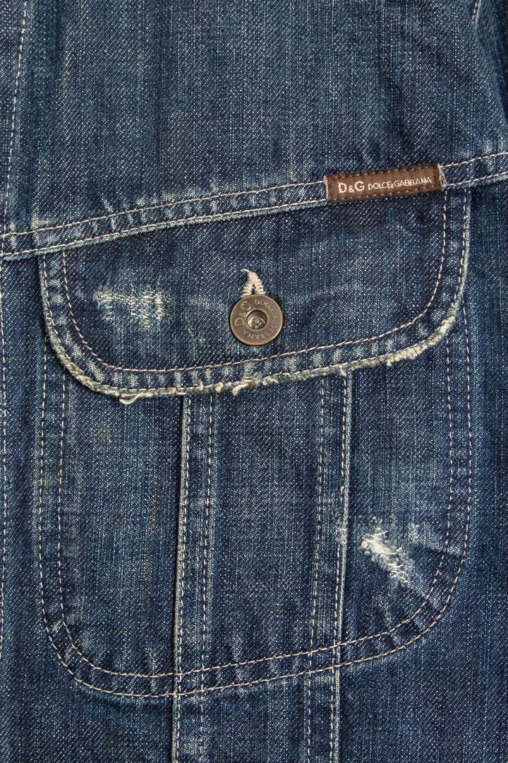 Image of D&G Spellout Indigo Denim Trucker Jacket (M)