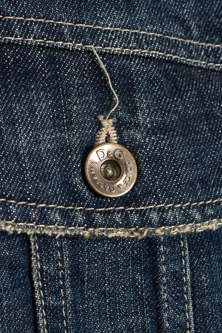 Image of D&G Spellout Indigo Denim Trucker Jacket (M)