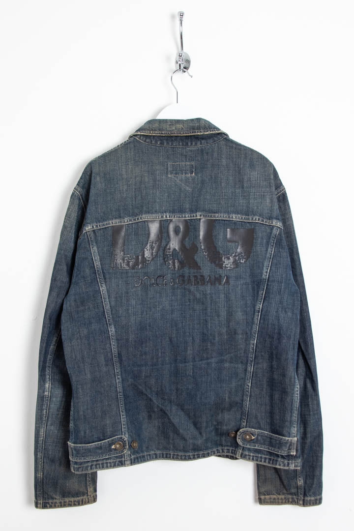 Image of D&G Spellout Indigo Denim Trucker Jacket (M)