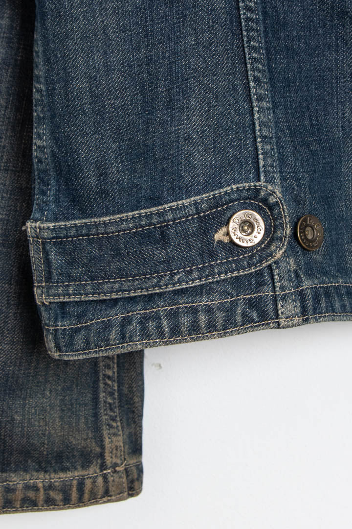 Image of D&G Spellout Indigo Denim Trucker Jacket (M)
