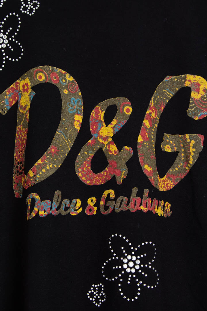 Image of Women's D&G Floral Rhinestone Top (L)