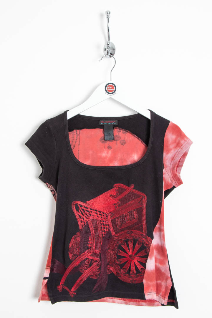 Image of Women's Custo Barcelona Asymmetric Graphic Top (M)