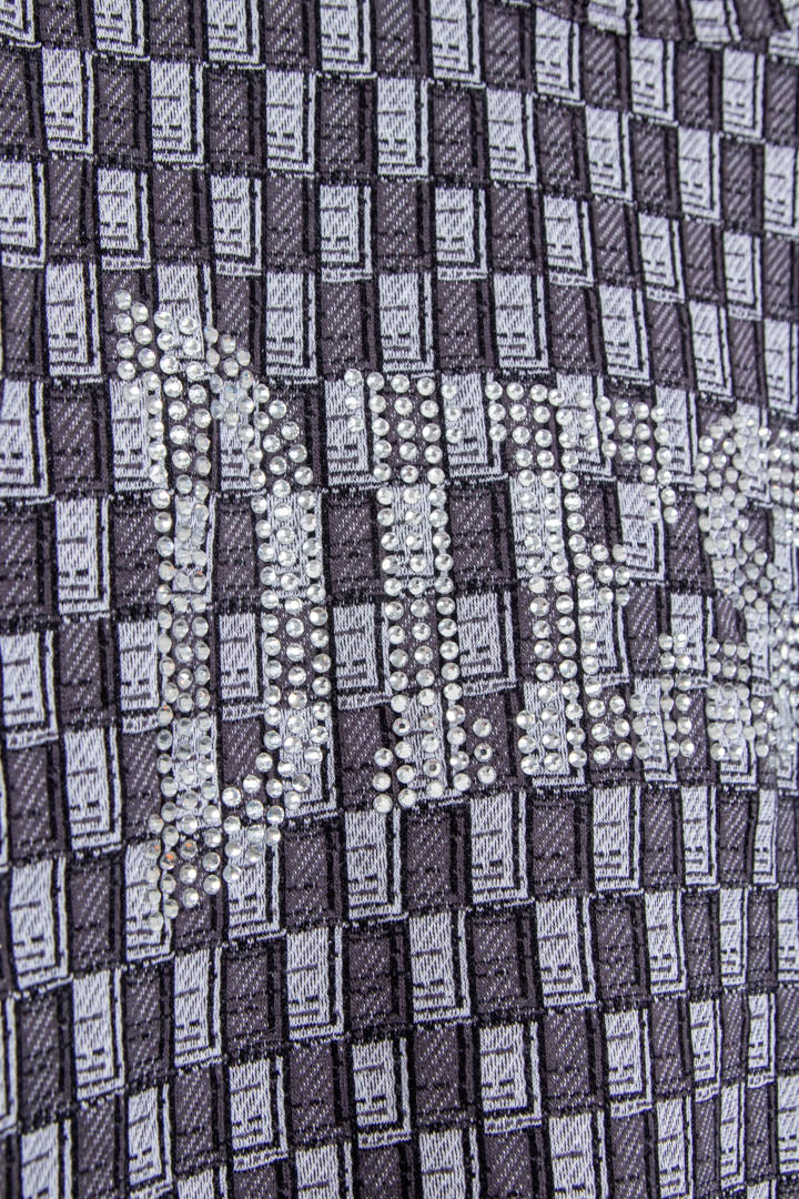 Image of Women's Diesel Rhinestone Logo Long Sleeve Top (M)
