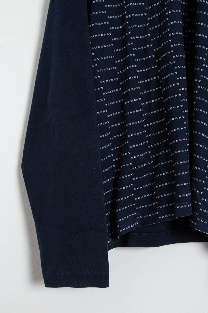 Image of Burberry Repeat Logo Long Sleeve Polo Shirt (XL)