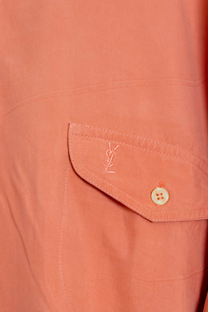 Image of YSL Short Sleeve Silk Polo Shirt (XL)