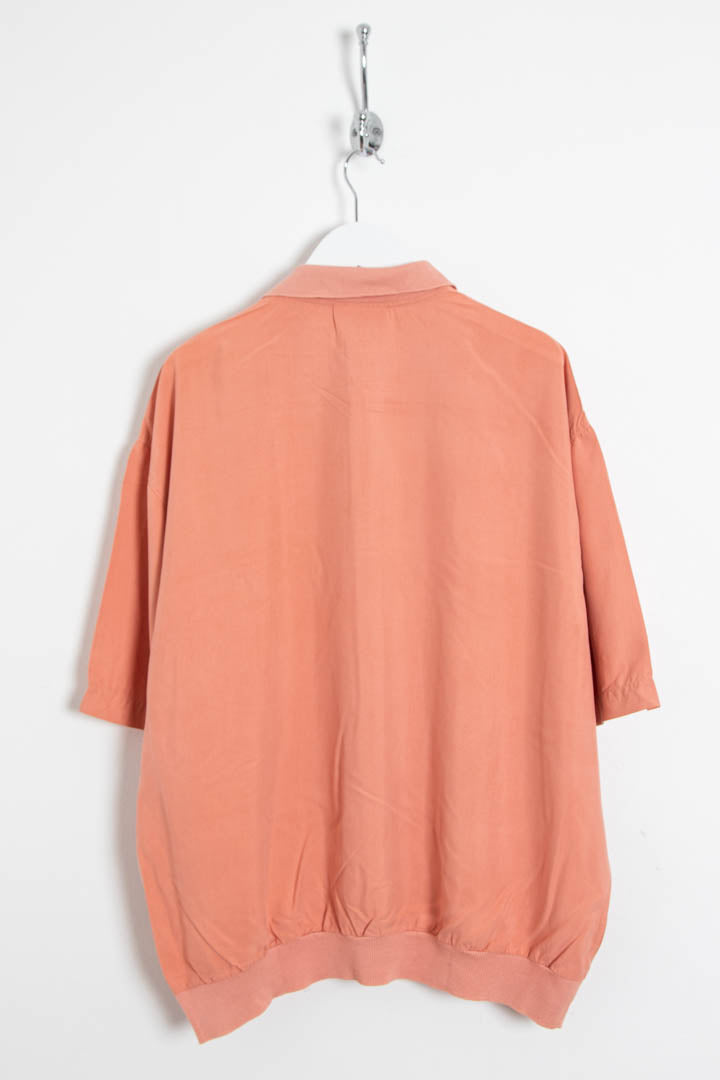 Image of YSL Short Sleeve Silk Polo Shirt (XL)
