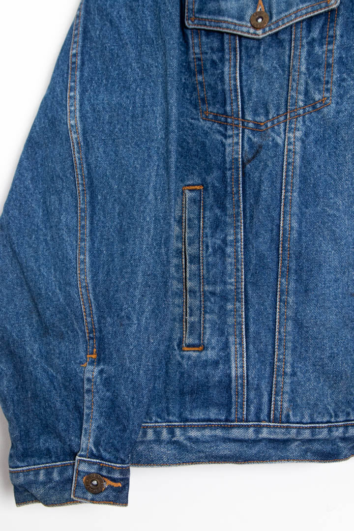 Image of Flyaway Jeans Denim Trucker Jacket (L)