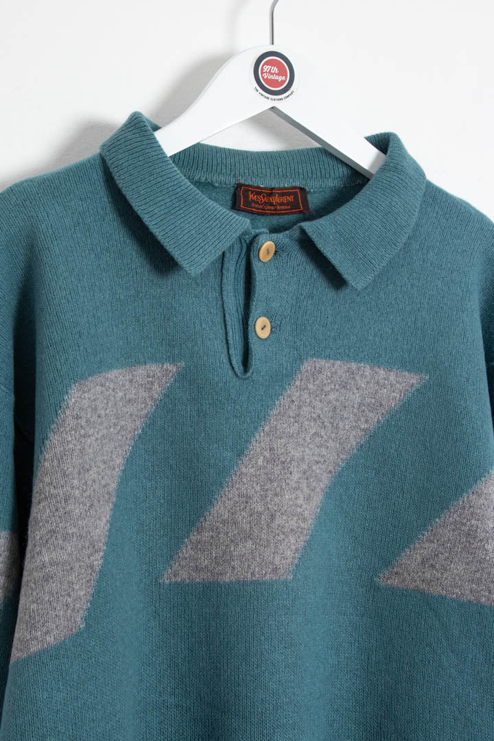 Image of YSL Knitted Polo Jumper (M)