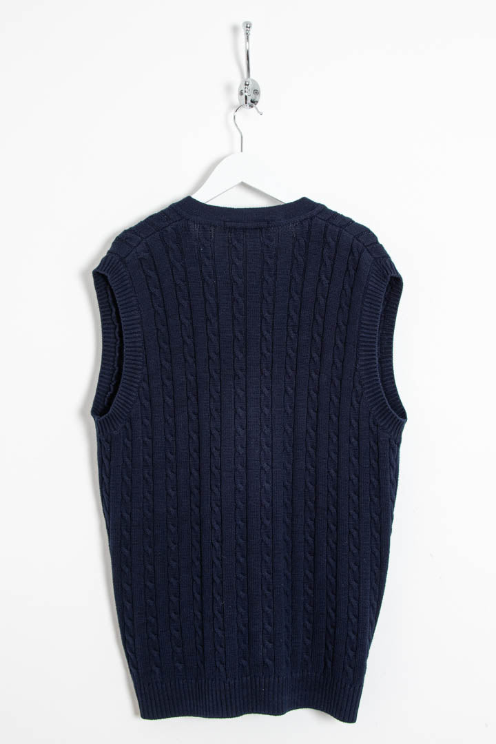 Image of Burberry Cable Knit Button Up Sweater Vest (XL)