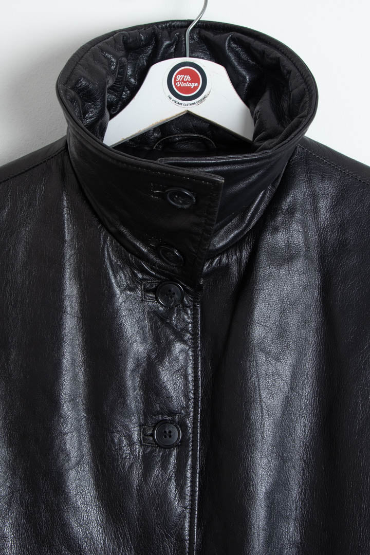 Image of Women's Armani Jeans Leather Parka Jacket (XL)