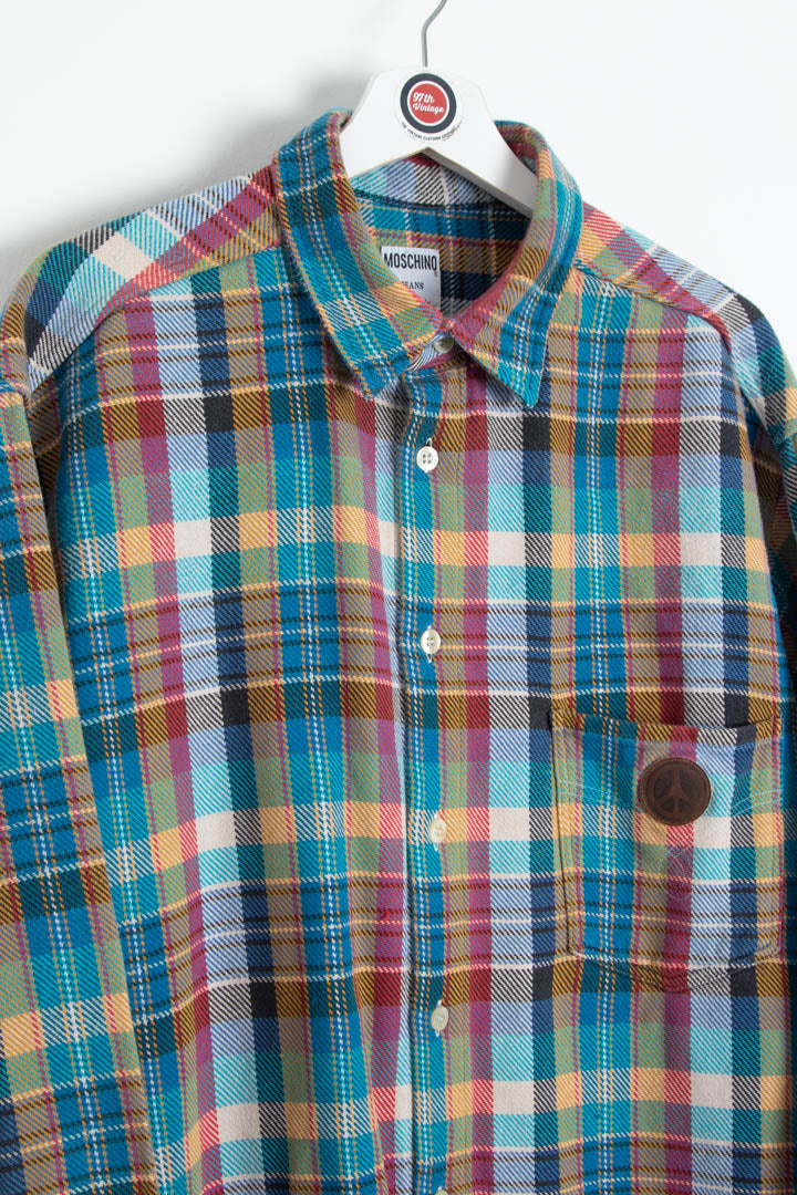 Image of Moschino Long Sleeve Flannel Shirt (XL)