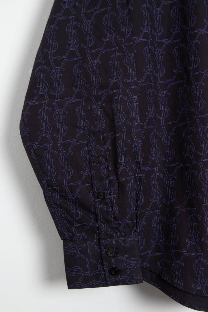 Image of YSL Repeat Logo Long Sleeve Shirt (L)
