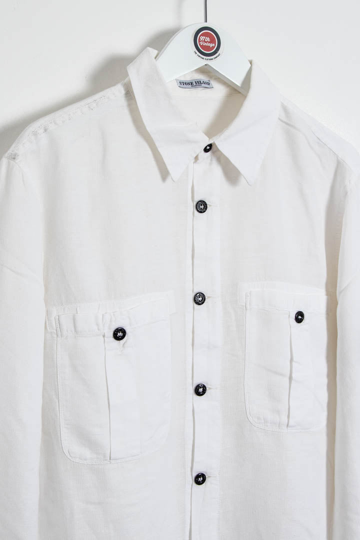Image of Stone Island Linen Overshirt (XS)