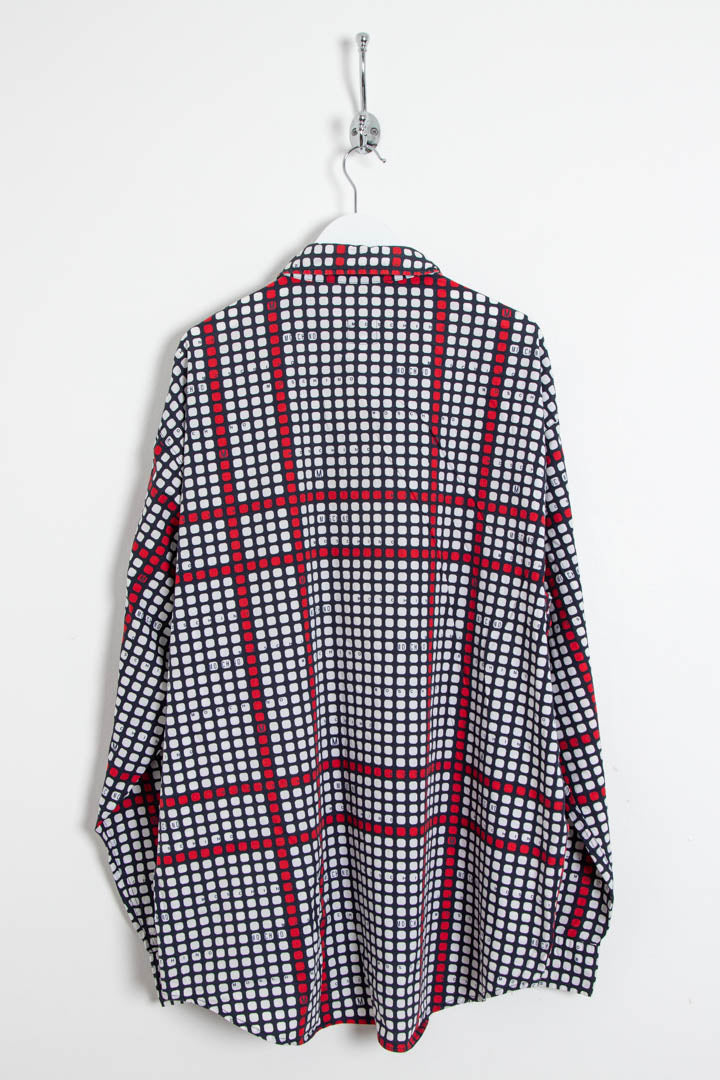 Image of Moschino Grid Logo Long Sleeve Shirt (XXL)