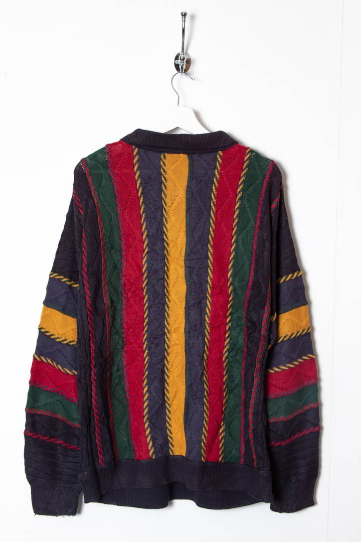 Multi - coloured Knitted 1/4 Zip Jumper (L) - 97th Vintage