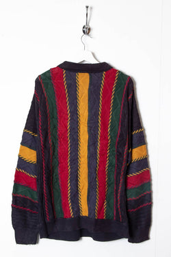 Image of Multi - coloured Knitted 1/4 Zip Jumper (L) - 97th Vintage