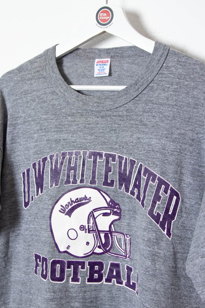 University of Wisconsin - Whitewater Warhawks Single Stitch T-Shirt (M) - 97th Vintage