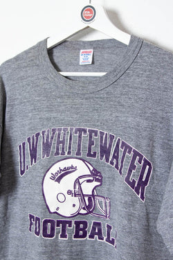 Image of University of Wisconsin - Whitewater Warhawks Single Stitch T-Shirt (M) - 97th Vintage