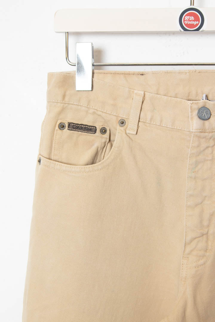 Image of Women's Calvin Klein Wide Leg High Waisted Bull Denim Jeans (W28) - 97th Vintage