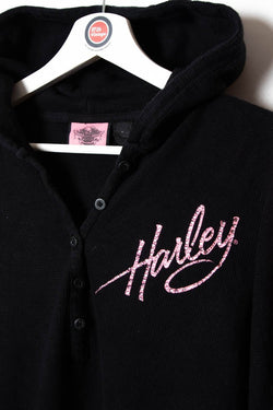 Image of Women's Harley Davidson Button Up Hoodie (L) - 97th Vintage