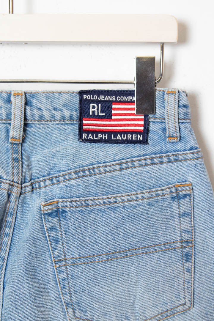 Women's Ralph Lauren Polo Jeans Wide Leg High Waisted Denim Jeans (W28) - 97th Vintage