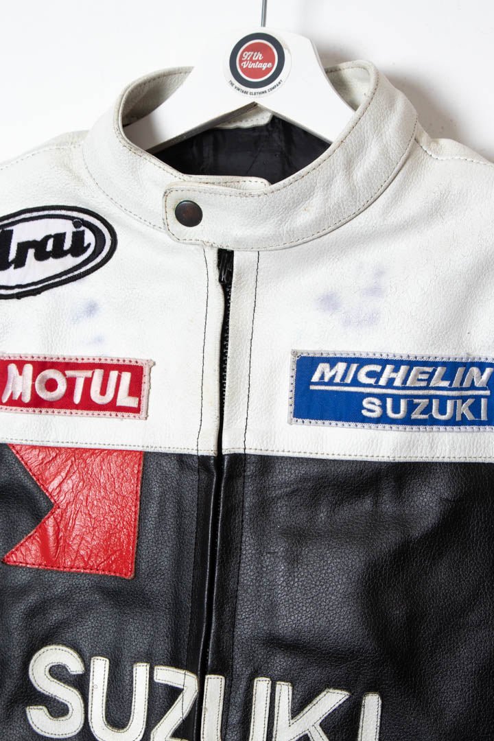 Women's Suzuki Racing Leather Jacket (XS) - 97th Vintage