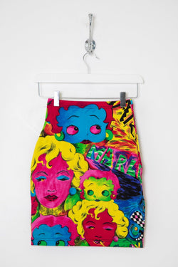 Image of 1991 Women's Versace Marilyn Monroe Betty Boop Skirt (S) - 97th Vintage