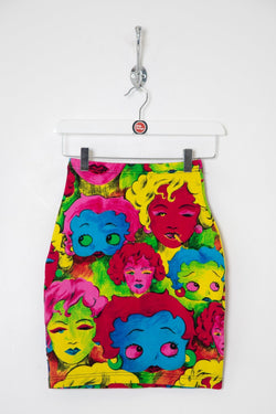 Image of 1991 Women's Versace Marilyn Monroe Betty Boop Skirt (S) - 97th Vintage